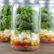 Greek Salad in Mason Jars