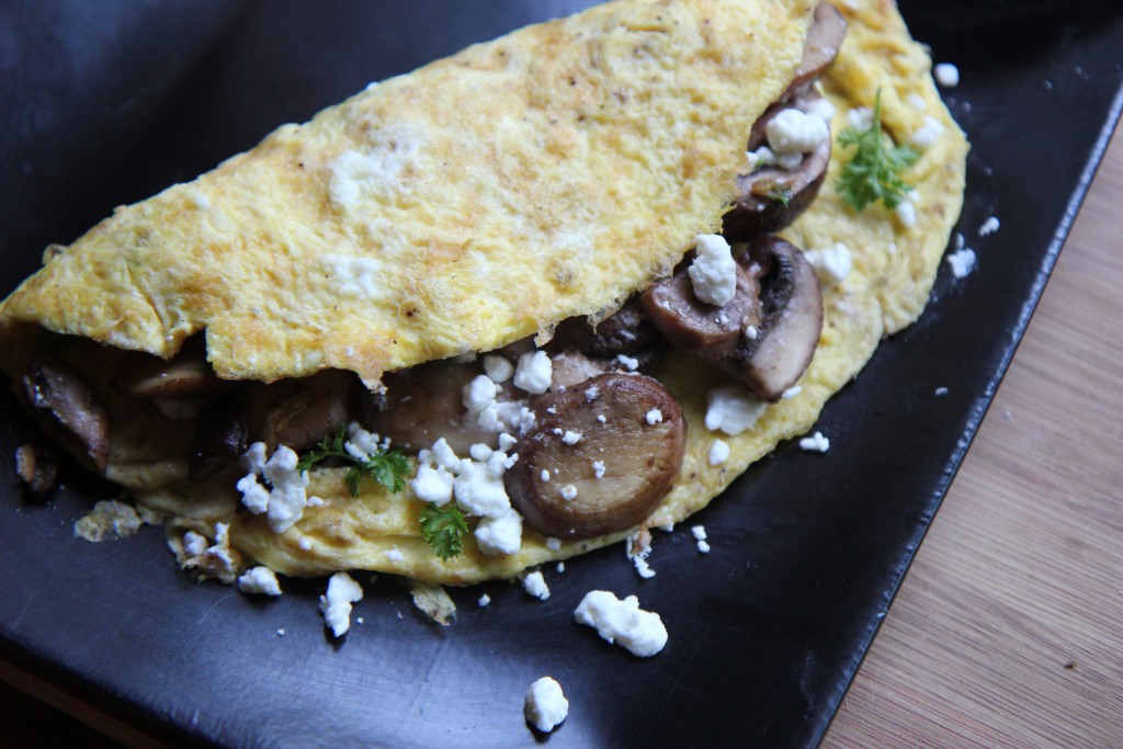 Mushroom and Goat Cheese Omelet