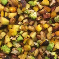 Roasted Acorn Squash, Potatoes and Broccoli 