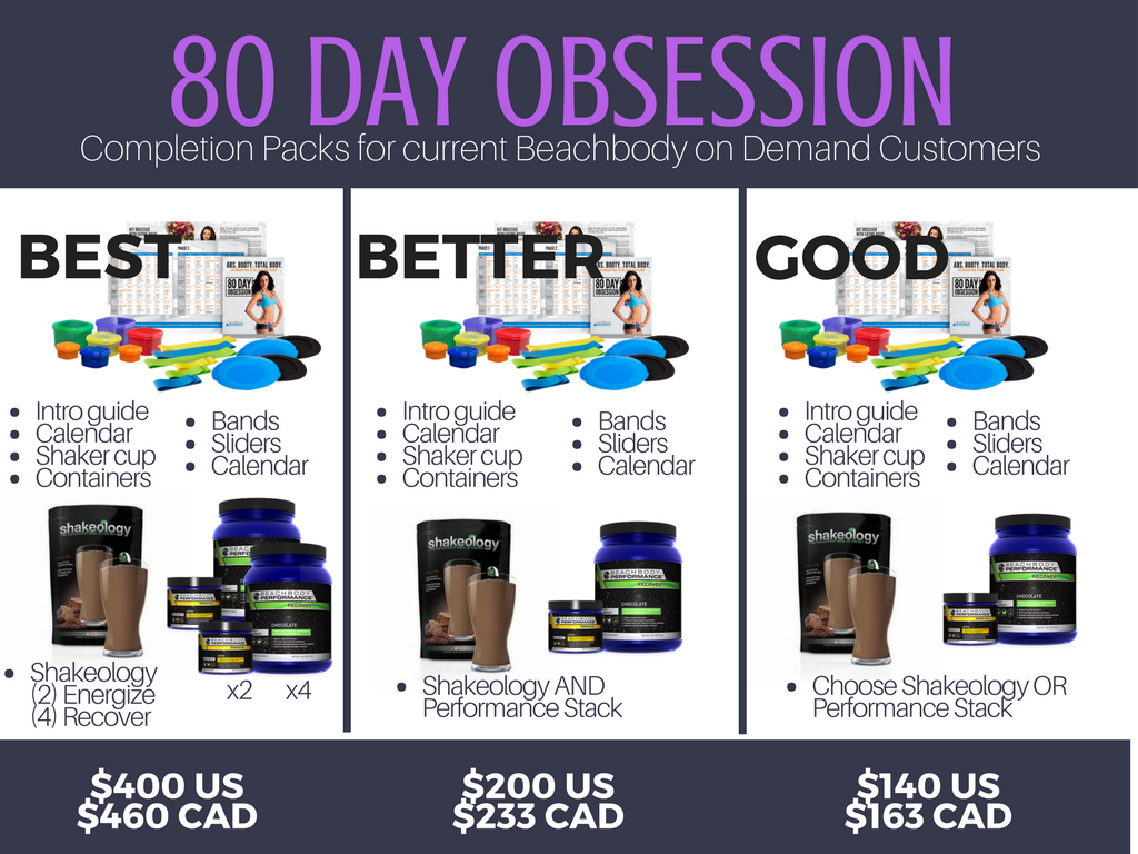 80 DAY OBSESSION Completion Packs